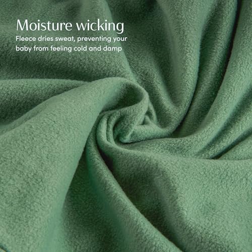 Image of SleepingBaby Zipadee-Zip Fleece Transition Swaddle - Arms-Out Wearable Blanket for Baby Sleep, Soft Breathable Fleece 0.8 TOG - Basil, Large (12-24 Month)