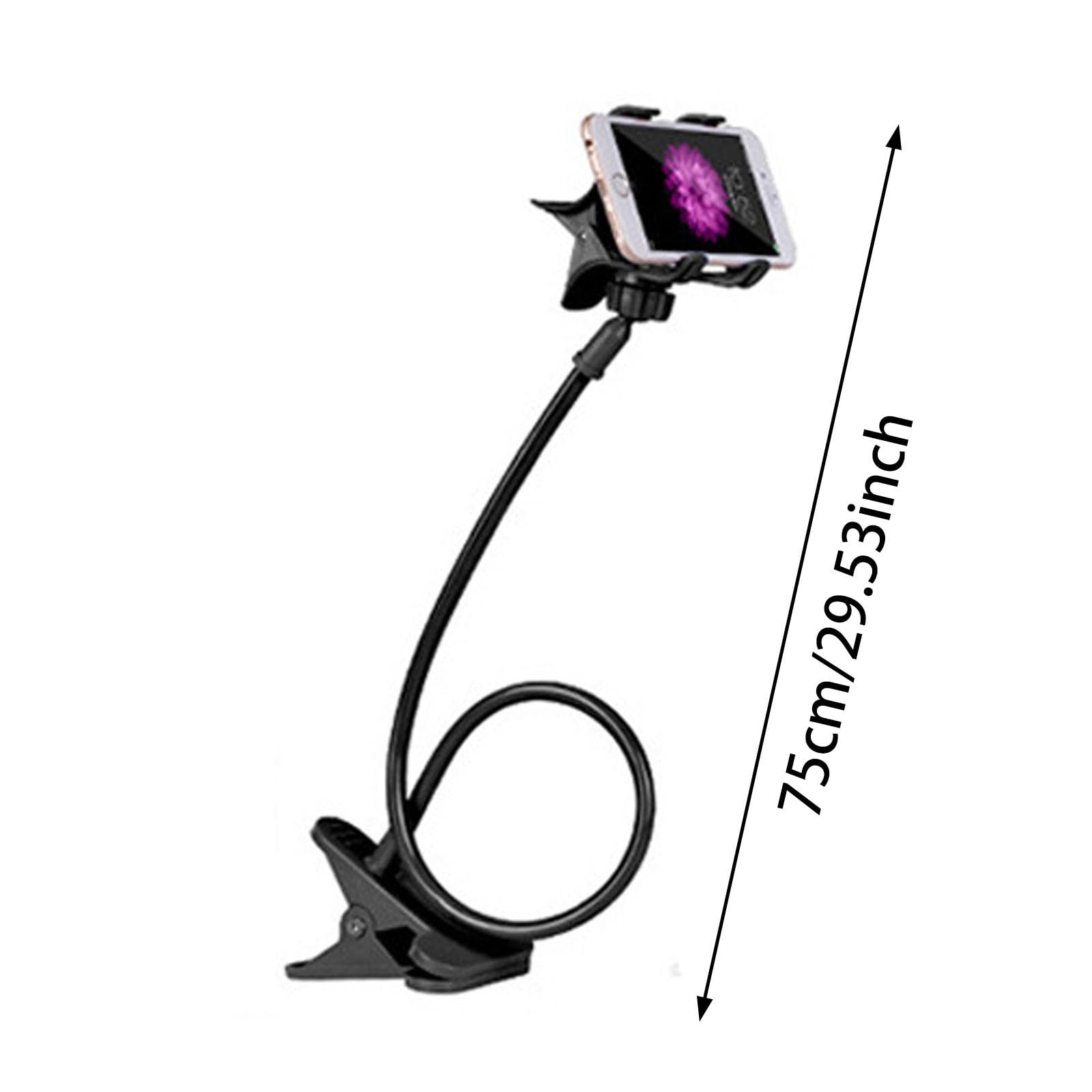 Generisch - Support de Téléphone Portable Flexible pour Bureau, Bras Long, Avec Clip pour Tête de Lit, Table de Chevet, Support Paresseux, Noir, 75 cm