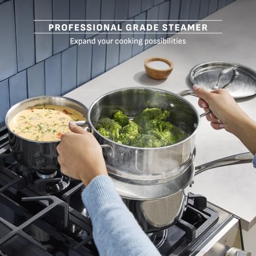 Image of T-fal Pro Tri-Ply Stainless Steel, 12 Piece Pots and Pans Set