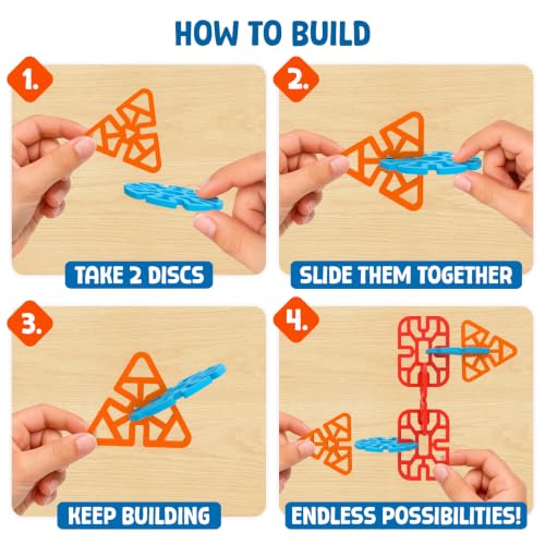 Image of SUPERPLAY Building Discs - 50 Interlocking Discs & Building Blocks