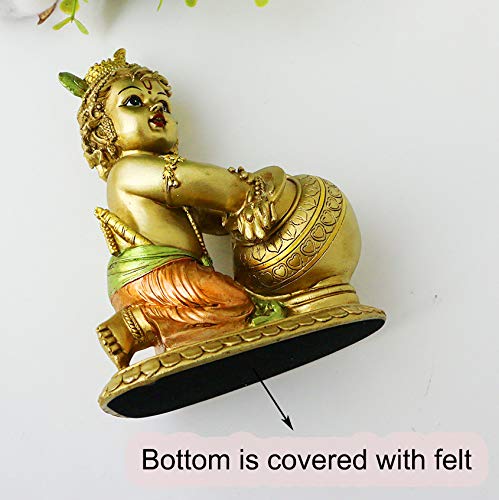 Hindu Lord Baby Krishna Statue - Indian Idol Krishna Figurines For Home Mandir Temple Pooja - India Murti Buddha Sculpture Religious Items #TOP5