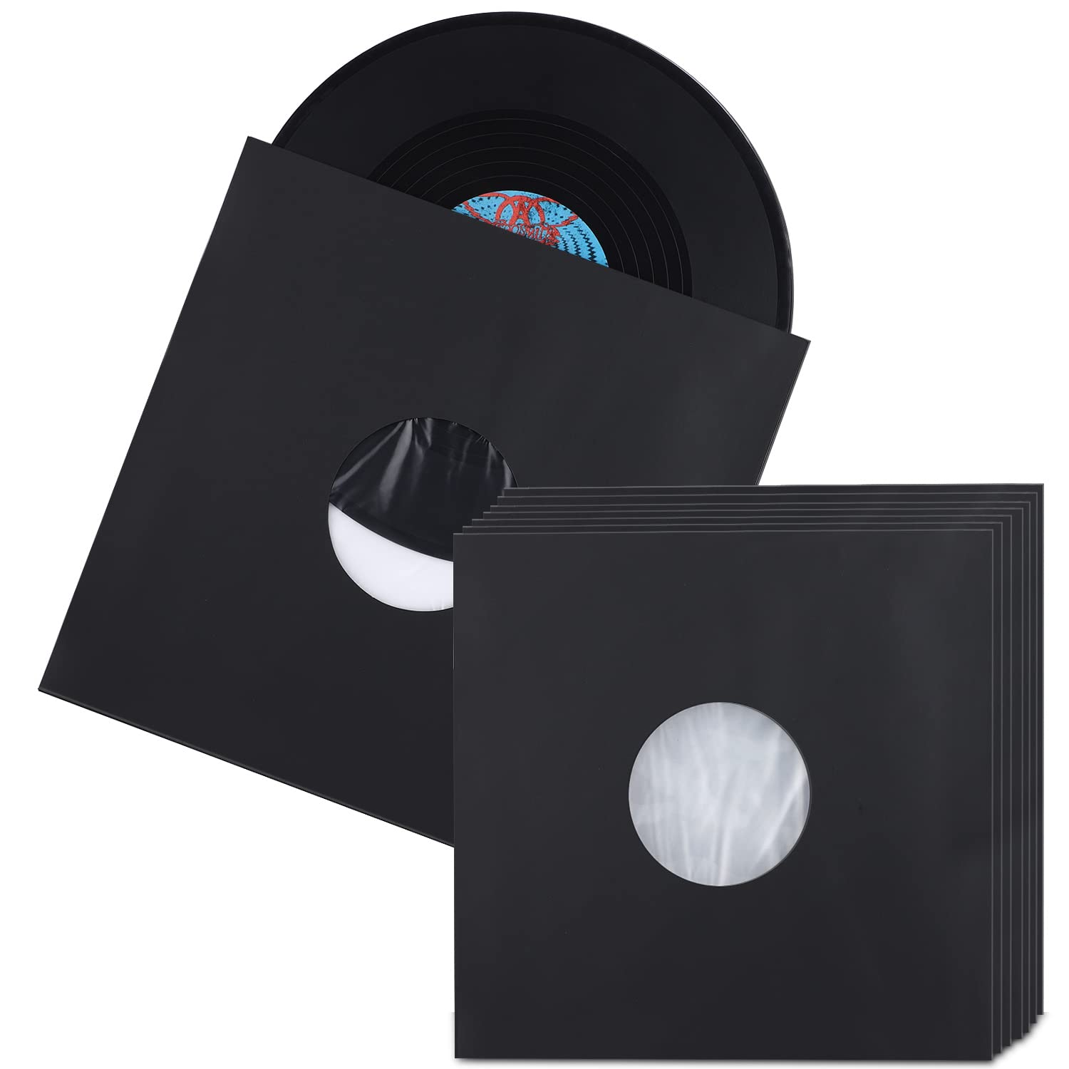 Buy Facmogu 20PCS 10" Black Paper & Plastic PolyLined Record Inner Sleeves, Phonograph Record