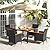 Tangkula 5 Pieces Patio Dining Table Set for 4, Rattan Conversation Set with Umbrella Hole, Seat Cushions & Acacia Wood Tabletop, Outdoor Dining Table with 4 Chairs for Backyard, Poolside & Deck