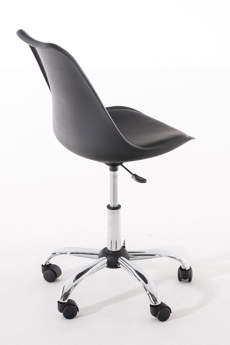CLP Chaise de Bureau Ergonomique PEGLEG - Fauteuil de Bureau ŕ Roulette avec Dossier en Plastique Solide - Assise Revętu en Similicuir Hauteur R, Couleur:Noir