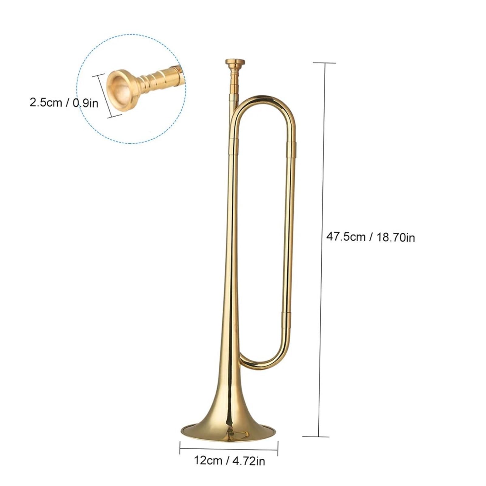 Trąbka Mosiężny C Bugle Call Pozłacany Instrument Muzyczny Na Trąbkę Dla Początkujących