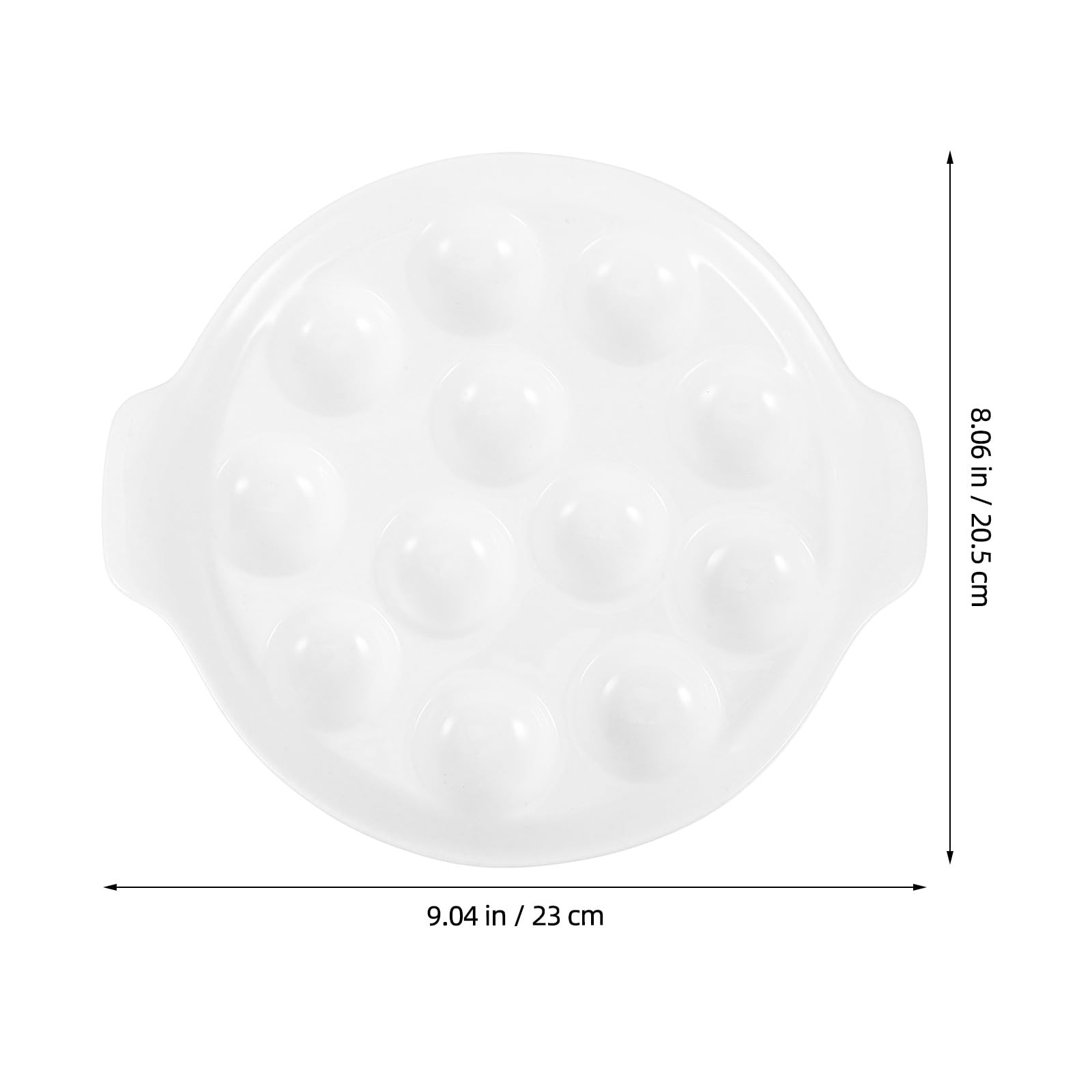 SHINEOFI Plats à Escargots 12 Trous en Céramique Lisse Compartiments Spécifiques pour Cuisson Four et Barbecue