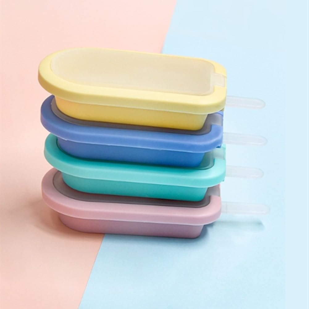 Molde Helado Silicona Reutilizable Moldes de Paleta Multicolor Popsicle Moldes Apilable Moldes para Polos sin BPA Moldes Paletas para Niños, Adultos, Postre, Chocolate (Colorido 6er)