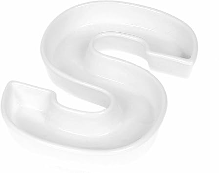 Coffeezone Ceramic Small Letter Dish & Plates for Candy/Nuts Ideas, Wedding Party Decor Letter S