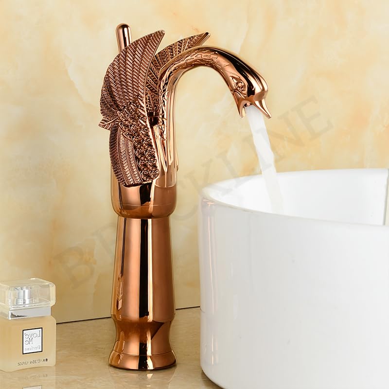 BB Backline Brass Basin Mixer Tap Hot Cold | Wash Basin Mixer Faucet | Pillar tap for wash Basin | Taps for Bathroom Livingroom & Bathroom (Rose Gold Tap Long)-image-24