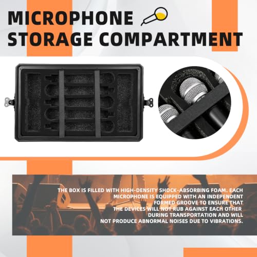 Image of 6U Rack Case Shallow 16 inch Depth, 19 inch Rackmount Flight Road Travel Case, Waterproof Protective Hard Case with Customized Foam, Wireless Mic System Storage /Amp /Effect /DJ Mixer