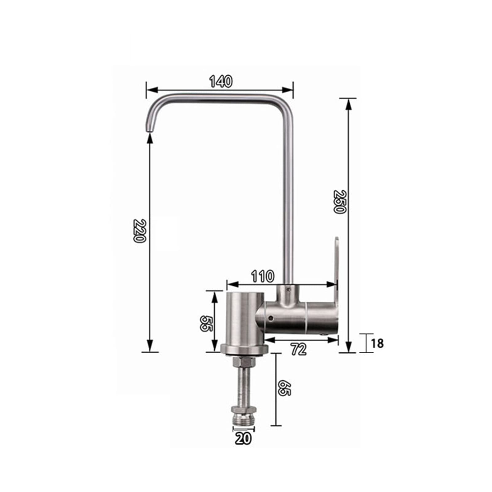 Grifo con Filtro De Agua para Fregadero De Cocina, Plegable, De Ósmosis Inversa, para Agua Fría, Cepillado A