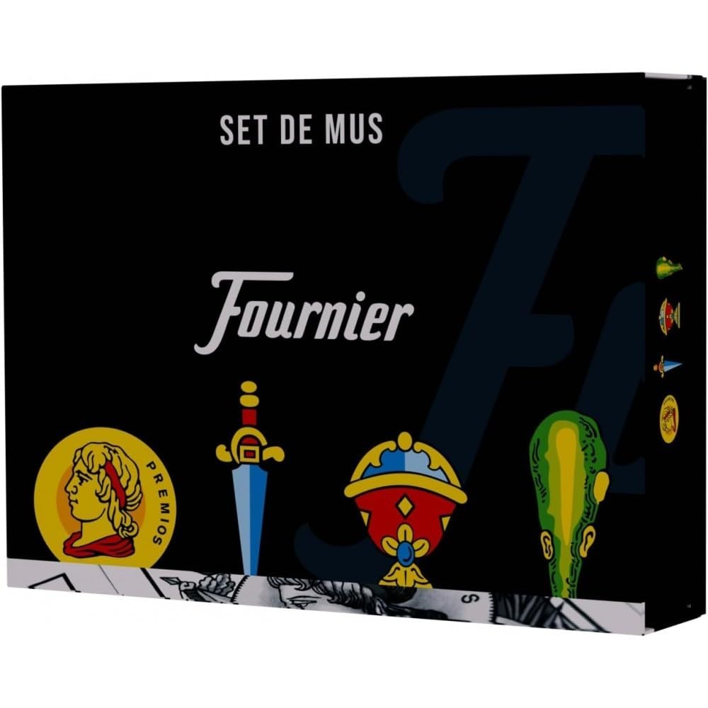 Fournier Estuche de Mus Completo – Baraja Española, Tapete 50x40 cm, 20 Amaracos, Bolsa de Antelina y Estuche Elegante
