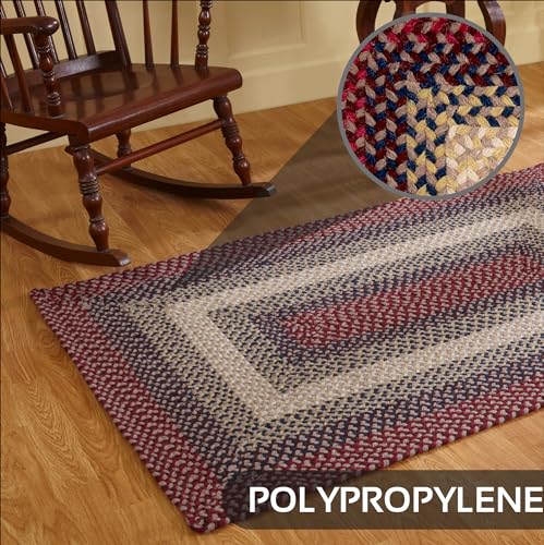 Image of Better Trends Woodbridge Braid Collection is Durable and Moisture Resistant Reversible Indoor Area Utility Rug 100% Wool in Vibrant Colors, 40 inch x 60 inch Rectangle, Cranberry