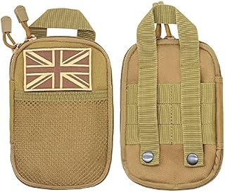 Molle Pouches, Tactical Molle EDC Pouch Waist Bag Multifunction Waist Bag Pouches Hanging Accessories Holde with Cell Phone Holster for Sports Hiking Camping (Khaki)