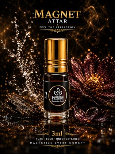 Image of Formless Magnet 3ml Attar Unisex - Premium Attraction Fragrance Oil, Long Lasting Alcohol-Free Perfume, Fresh Woody Musky Scent, Pocket Size Roll-On, Travel Friendly Daily Wear & Special Occasions