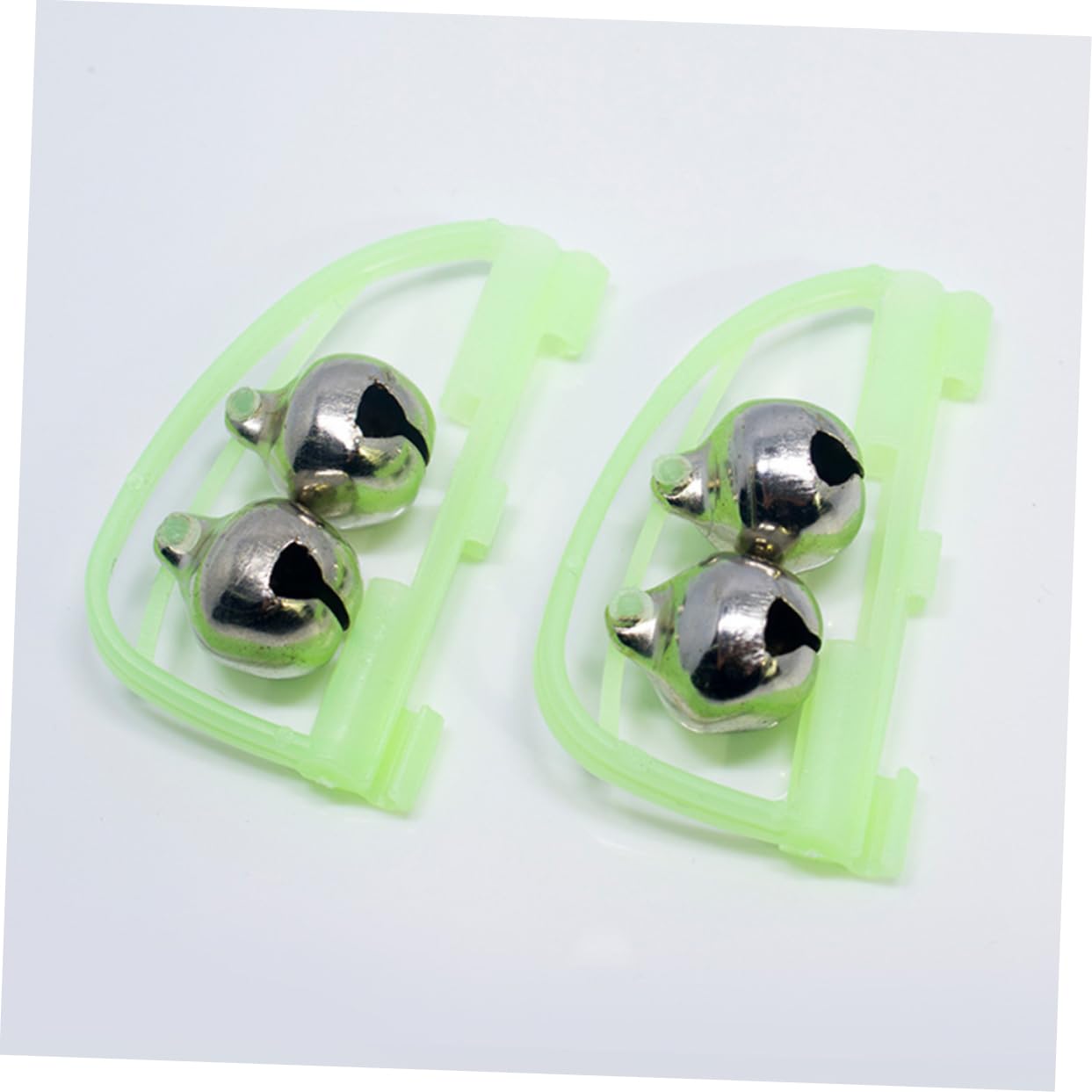 Happyyami Fishing Twin Bells 10 Pcs Sea Pole Double Bells Alarm Rod Clamp Tip Clip