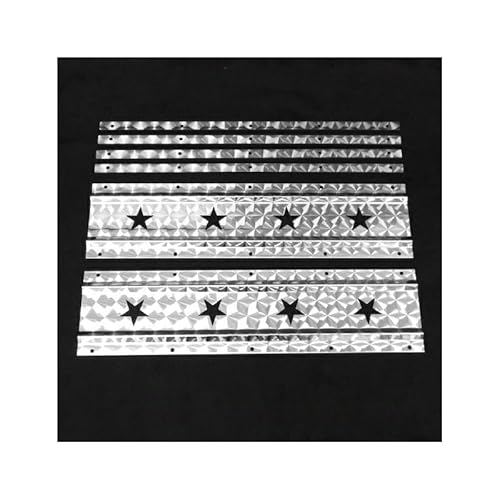 【Royal Queen】泥除けステー ウエイト ステンレス飾り板 600mm ウロコ柄 星抜き 星柄 左右セット 裏板付き トラック デコトラ パーツ トラック用品 ステンレス Quon 【RQMG52】