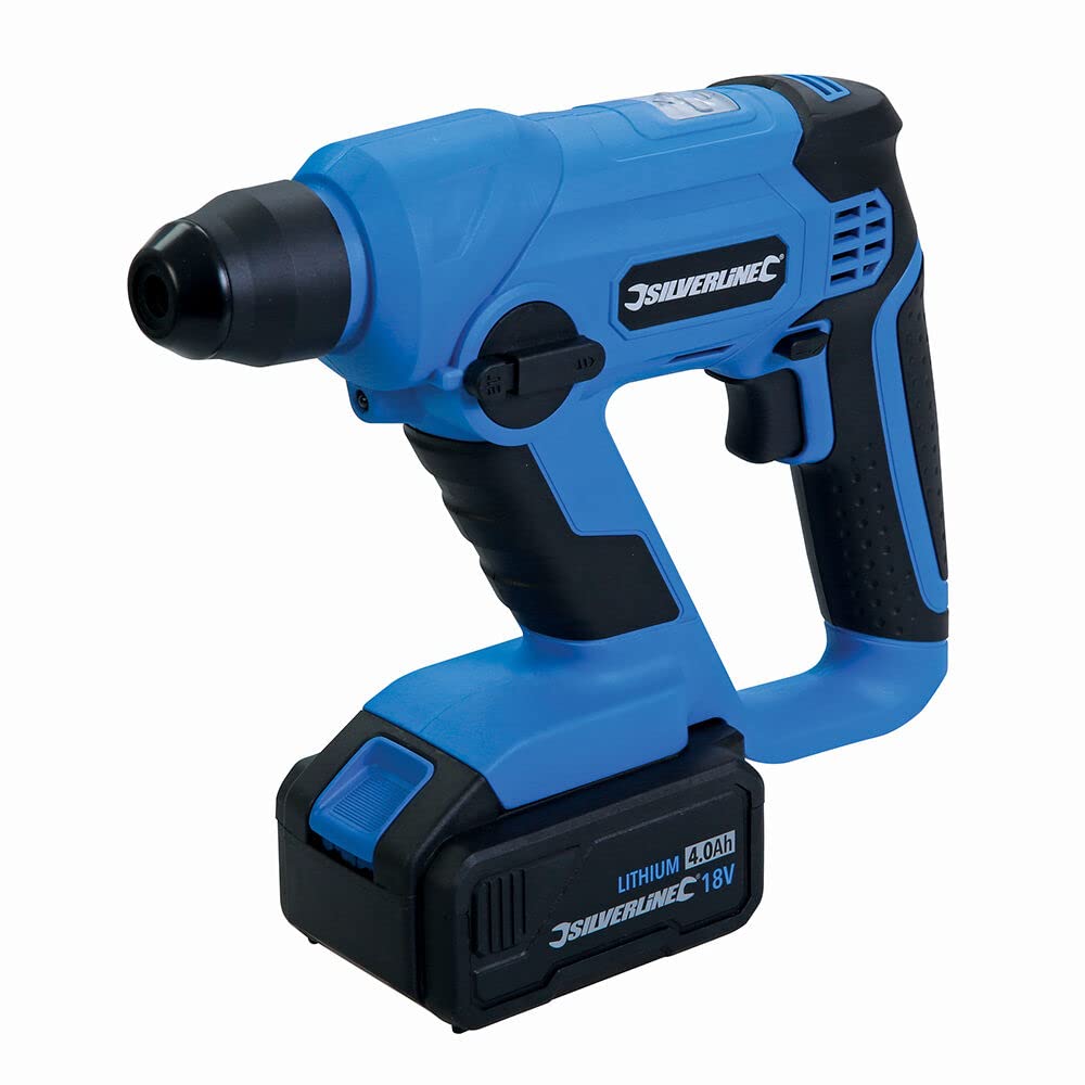 Silverline 949611, burineur SDS Plus sans fil, 18V, 4.0Ah