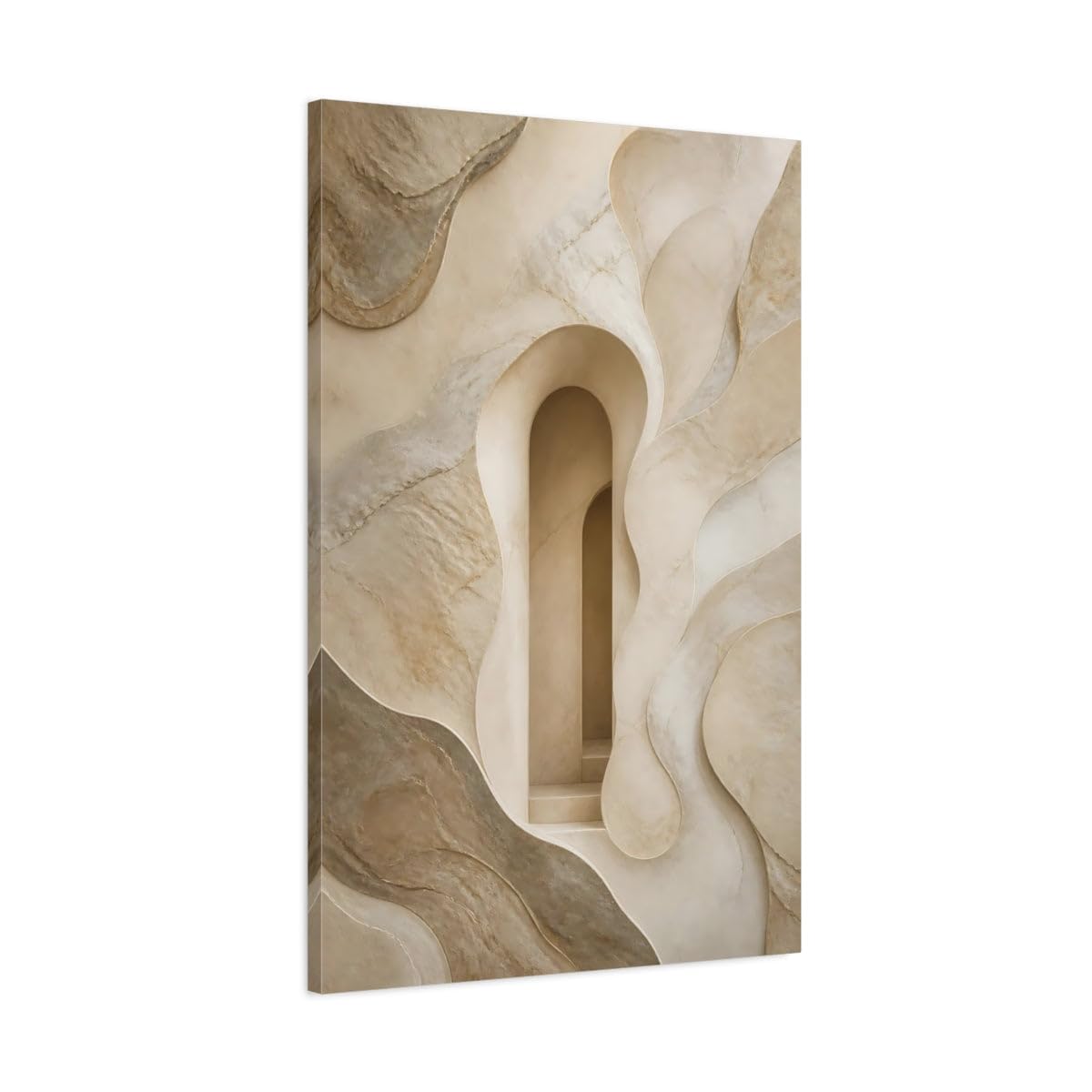 Hidden Cream Archway Canvas Print Wall Art – Living Room Decor, Above Sofa 24×36 inch (60×90 cm) - Vertical / 1.25 inch (3 cm)