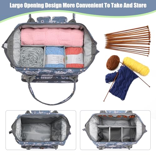 Image of crochet bag,knitting bagBackpack and Tote Bag Storage Bag ,Large capacityYarn Storage Organizer Travel Crochet Bag Women Carrying Crochet Accessories Knitting Needles Crochet