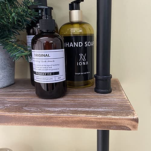 Rogmars Industrial Pipe Shelving Solid Wood Floating Bathroom Shelves Wall Mounted Ladder Bookshelf For Living Room Wall Decor And Storage 15 Inch (3 Tier) #TOP3