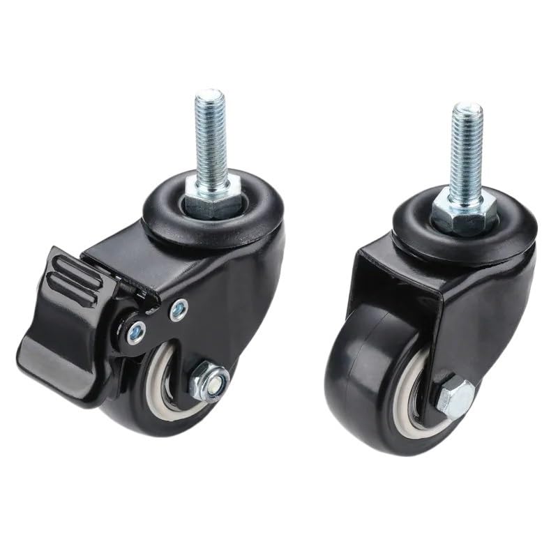 Roulettes pivotantes M8 pour chaise de bureau et meuble en caoutchouc 1.5"