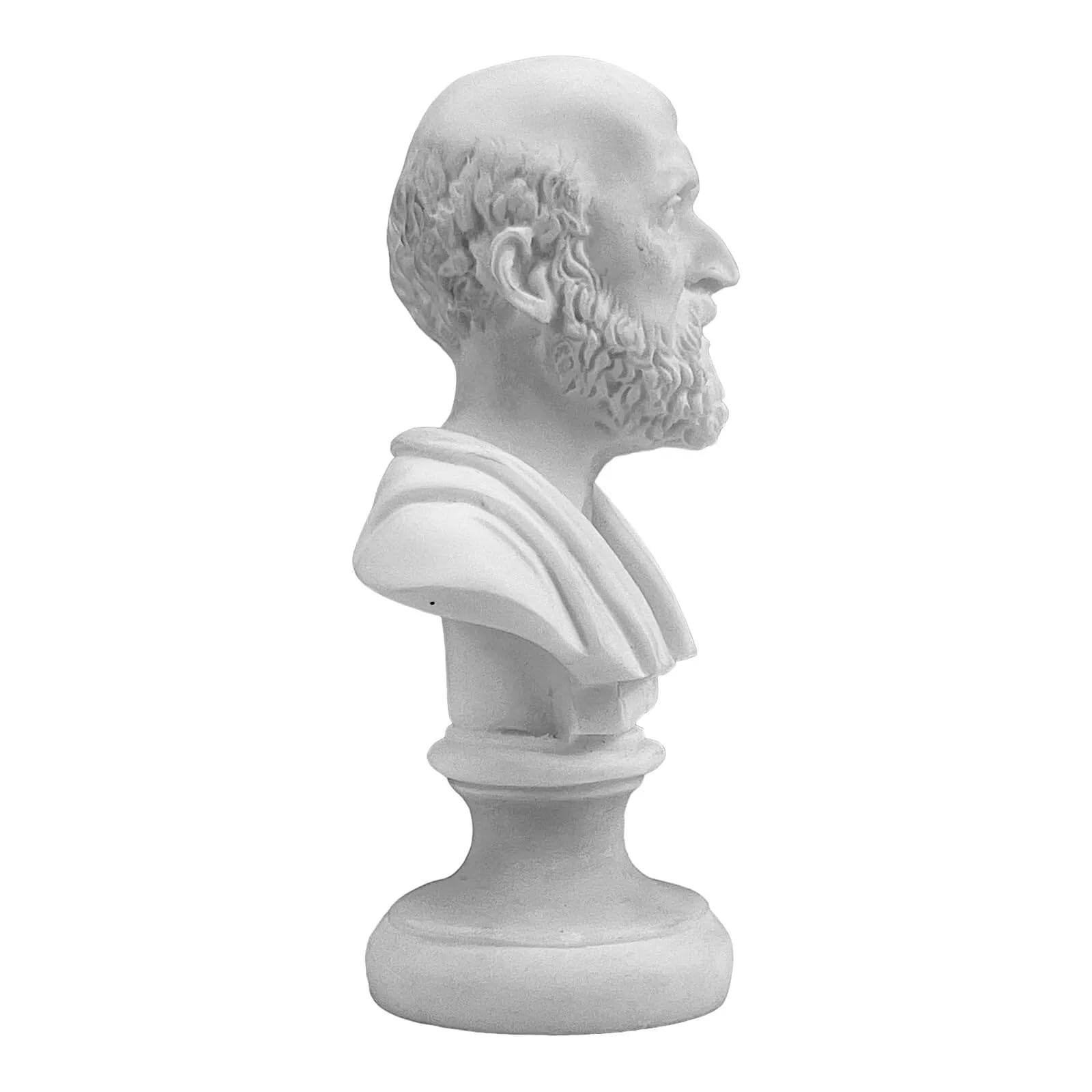 Generic Hippocrates 256401023857 Statue en marbre moulé avec buste du père de la médecine Blanc