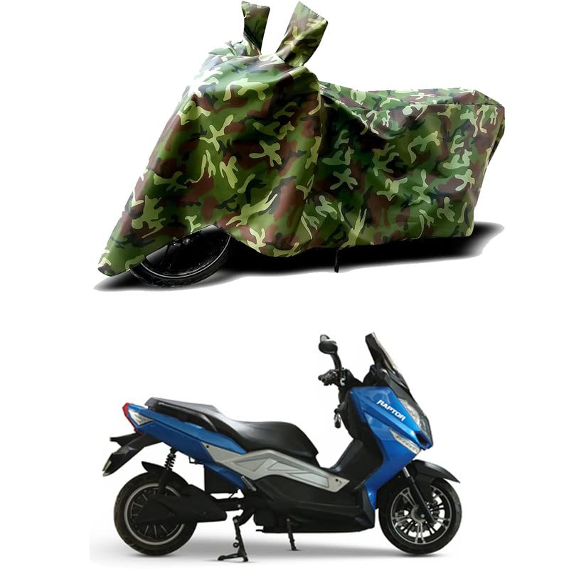 Image of 100% Water Resistant Full Bike Scooty Two Wheeler Body Cover Compatible for Evolet Raptor /UV-Rays /Heat Protection /Birds Dropping /Scratchproof /Dust Proof /Waterproof /All Varients[Green MJ]