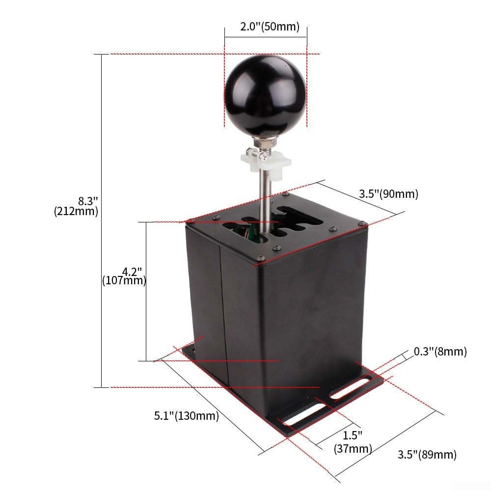 Manueller Schaltknauf aus Aluminiumlegierung mit Kohlefaser-Oberseite für Logitech G27 G29 T300 Rennsimulator-Radschalthebel, schwarz, ergonomisches Design für realistisches Fahrerlebnis (6-HB039)