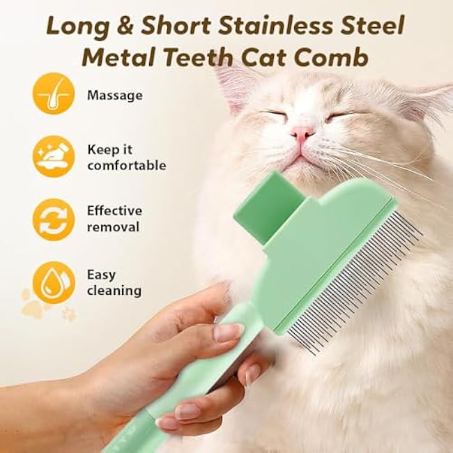 Cat Grooming Comb (Green)-yYNGCNaU