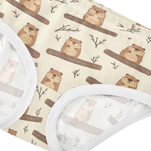 Girls Underwear Soft Cotton Beaver Kids Panties in Sizes 2/3t, 4t, 5t, 6 and 84