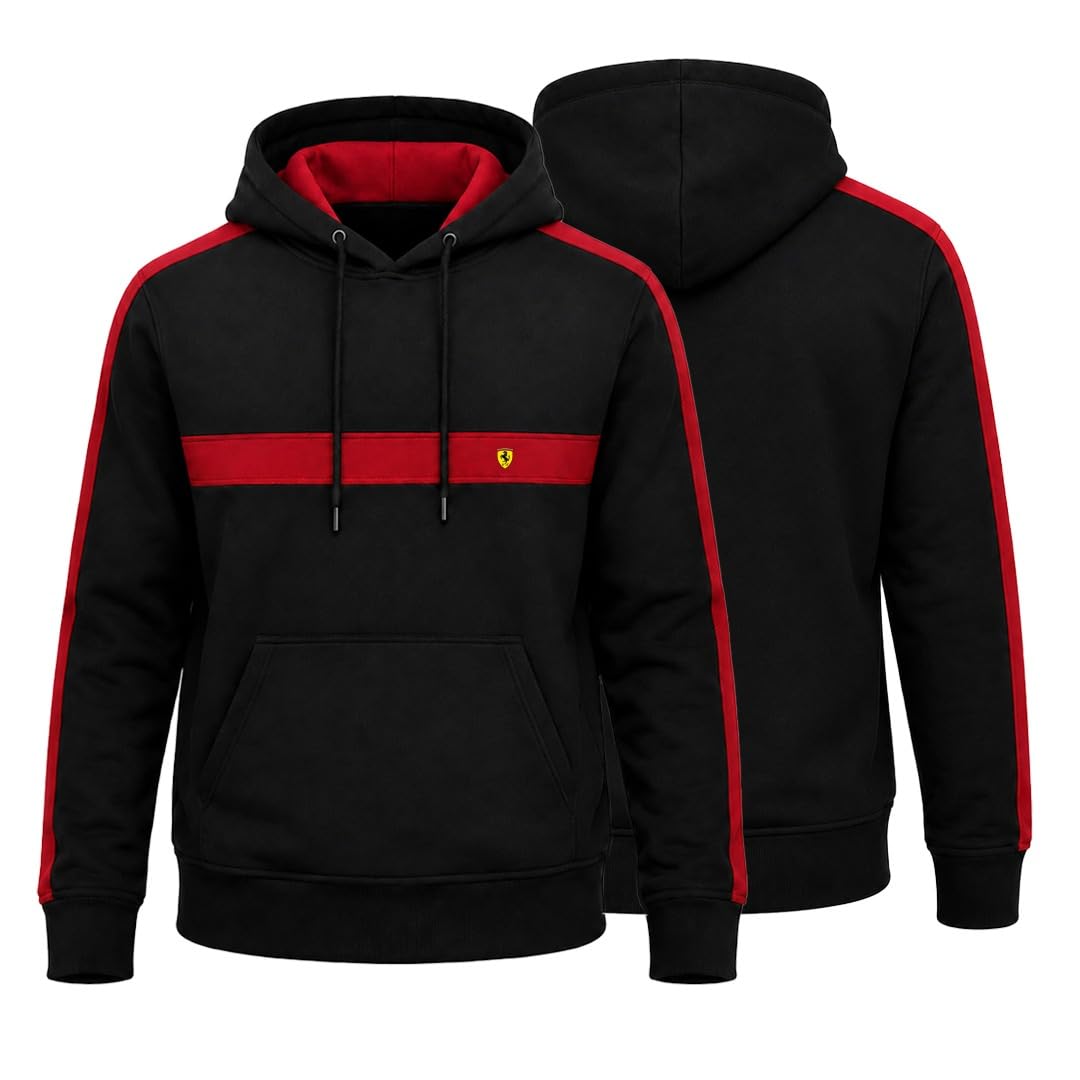 Red Motorsport Hoodie 100% Cotton Graphic Printed Hoodies for Men & Women White Hoodie-picture-49