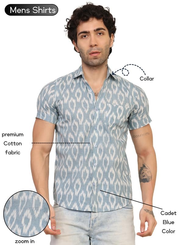 Image of KE KANHA EXPORTS Shirt for Men /Cotton Shirts for Men /Stylish Mens Casual Shirt /Men's Slim Fit Shirt & Regular Fit Shirt for All Occasions Western Beach Summer Shirt Style