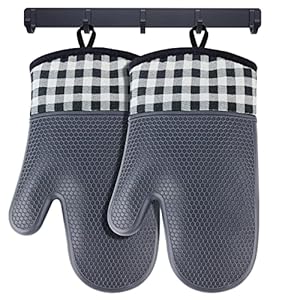 Ofenhandschuhe Silikon, Ofenhandschuhe Hitzebeständige, wasserdichte Flexible Ofenhandschuhe zum Kochen & Backen, 1 Paar…