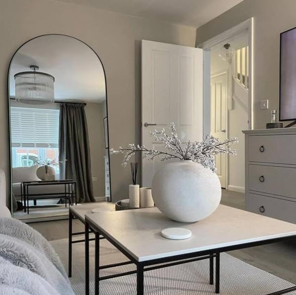 SUNQUEEN 71"×32" Mirror Full Length, Arched Full Length Mirror with Stand, Standing Floor Mirror Wall, Hanging or Leaning Large Full Body Mirrors for Bedroom Living Room (Black) - Image 4