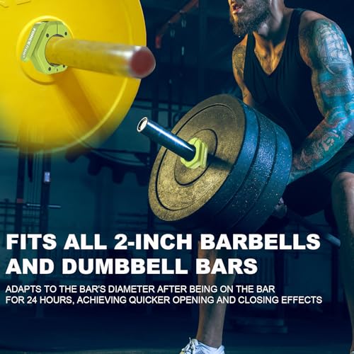 Barbell Clips (Pair), Barbell Clamps, Quick Release Olympic Barbell Clamps with Anti Slip TPR Grip, Barbell Collars for Secure Weightlifting & Powerlifting - Image 3