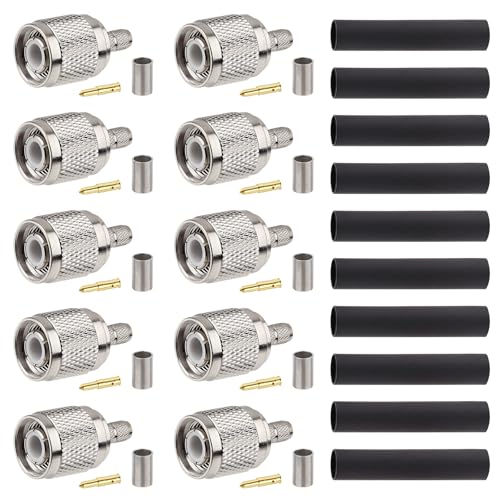 Conector TNC macho para cable coaxial RG58 pack 10 miniatura 1