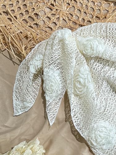 Women's Floral Appliques Knot Side Summer Bikini Cover Up Skirt3