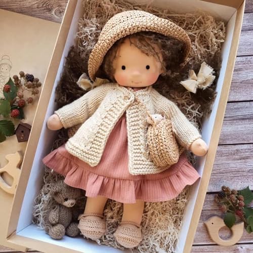 Handmade Waldorf Doll, Handmade Crocheted Vintage Cute Doll