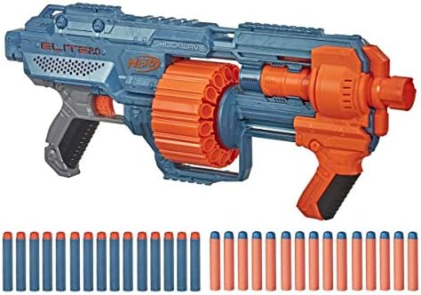 Nerf Elite 2.0 Shockwave RD-15 Dart Blaster, 30 Nerf Elite Darts, 15-Dart Rotating Drum, Kids Outdoor Toys for 8 Year Old Boys & Girls and Up