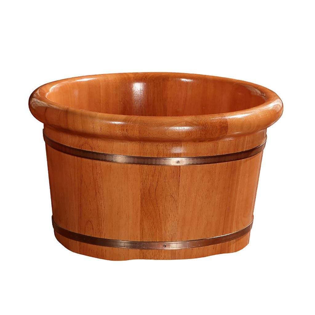 Holzfass Fußbad Zedernholz Fußbadfass, Schaumfuß Holzfass, Haushalt mit Deckel Fußbadfass, Lahmes Fußfass, Massivholz-Gesundheits-Fußbadfass, geeignet für Familie, Massage Sh