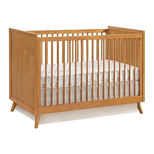 Image of Oxford Baby Dawson Modern 3-in-1 Convertible Island Baby Crib, Honey Brown, Green Guard Gold Certified