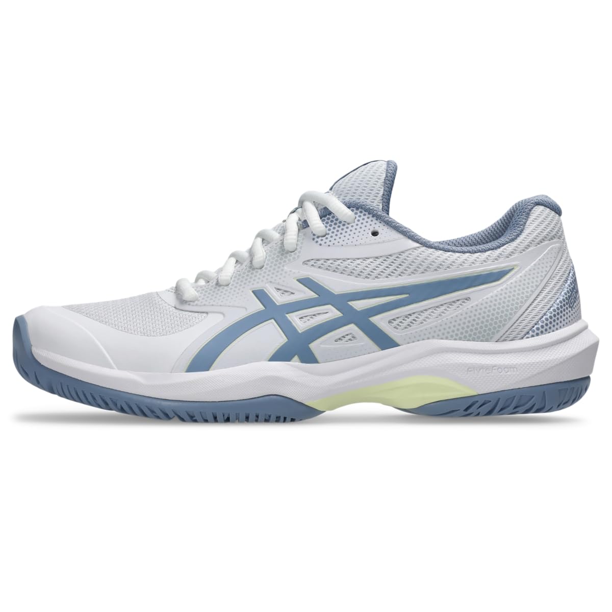 ASICS レディース Game FlyteFoam ピックルボールシューズ, White/Calm Indigo, 25.0 cm