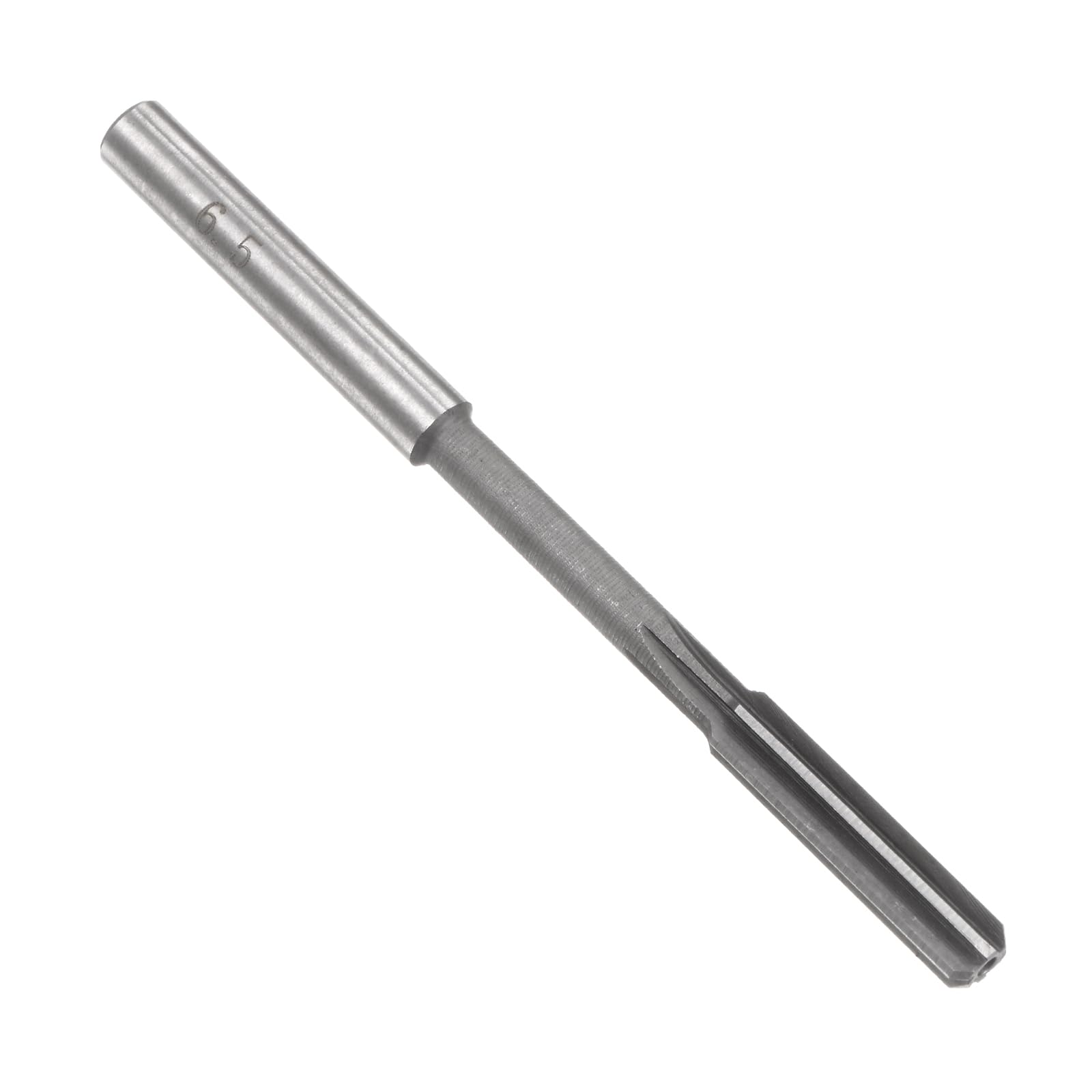 QUARKZMAN Escariador de Mandril 6.5mm, H7 HSS Escariador de Torno de 6 Flautas Rectas, Herramienta de Corte de Fresado de Vástago Redondo, Barrena de Taladrar Métrica