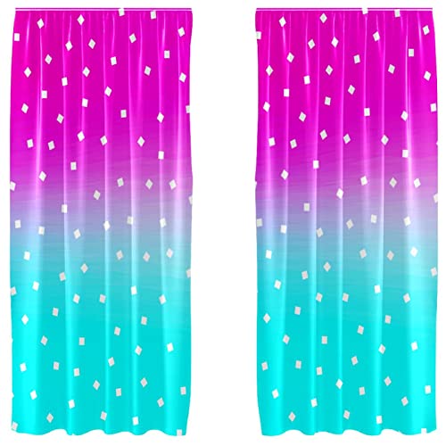 Cortinas ventana contra miradas externas, pack de 2 en rosa azul 2