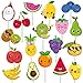 36PCS Fruit Party Cupcake Toppers Watermelon Lemon Strawberry Cake Decorations Tropical Summer Cupcake Toppers for Tutti Frutti Fruit Theme Birthday Party Supplies
