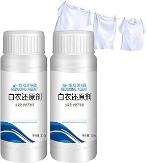 White Clothing Reducing Agent, Bleaching Laundry Powder, Household White Clothing Reducing Agent, White Laundry Detergent, White Laundry Whitener, Remove Stains Reducing (110g,2pcs)