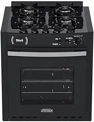 Fogao de Embutir 4 Bocas Venax Gaudi Platinum Vitreo Preto Gas GLP 220V