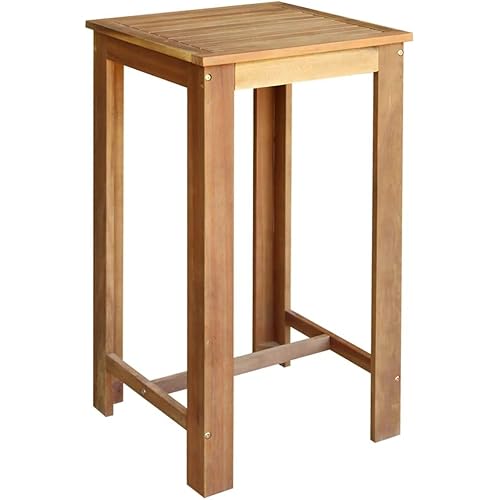 vidaXL Bar Table Solid Acacia Wood 23.6"x23.6"x41.3"