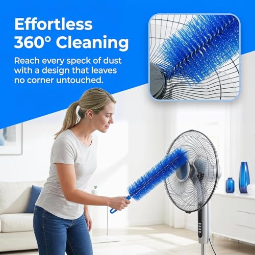 Image of Fan Cleaning Brush, 2026 New Bendable Microfiber Head Dusting Brushes,Air Conditioning, Car Vents and Blind, Reusable Fan Cleaner Brush Dust Remover for Electric Fans (Gray 43cm)